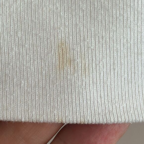 Vtg 80s Amanda Scott White Cotton/Polyester Multi Color Print V Neck Top - Picture 7 of 9